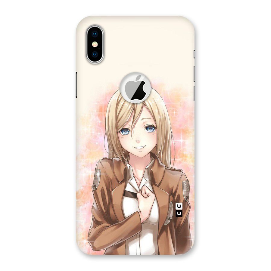 Cute Girl Art Back Case for iPhone X Logo Cut