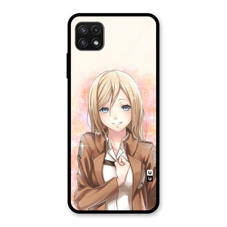 Cute Girl Art Glass Back Case for Galaxy A22 5G