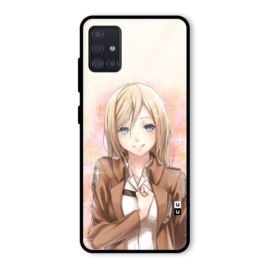 Cute Girl Art Glass Back Case for Galaxy A51