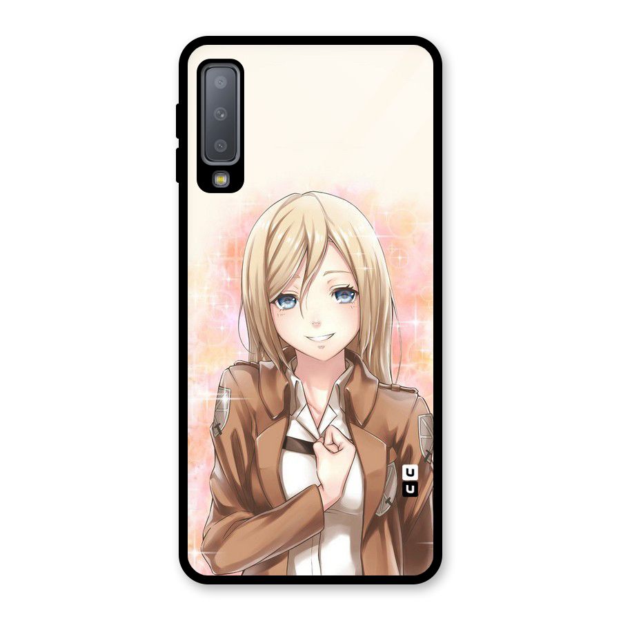 Cute Girl Art Glass Back Case for Galaxy A7 (2018)