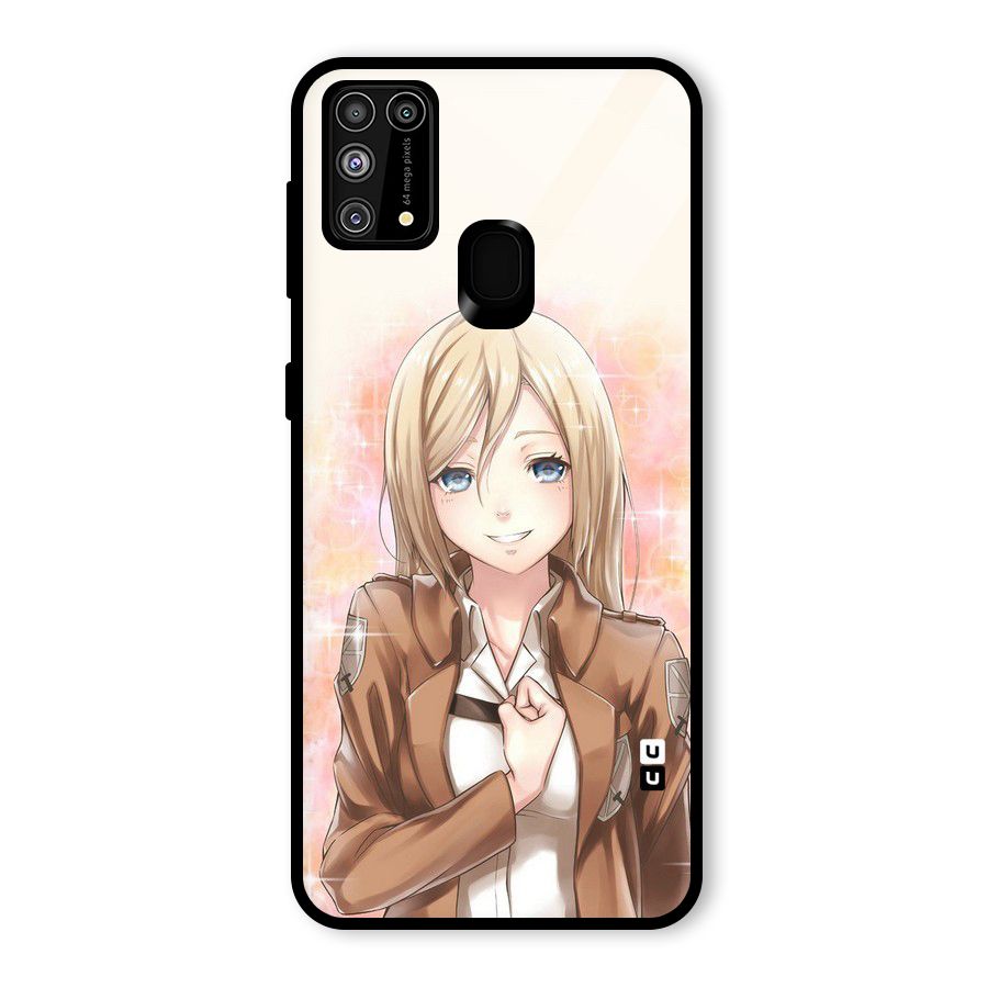Cute Girl Art Glass Back Case for Galaxy F41