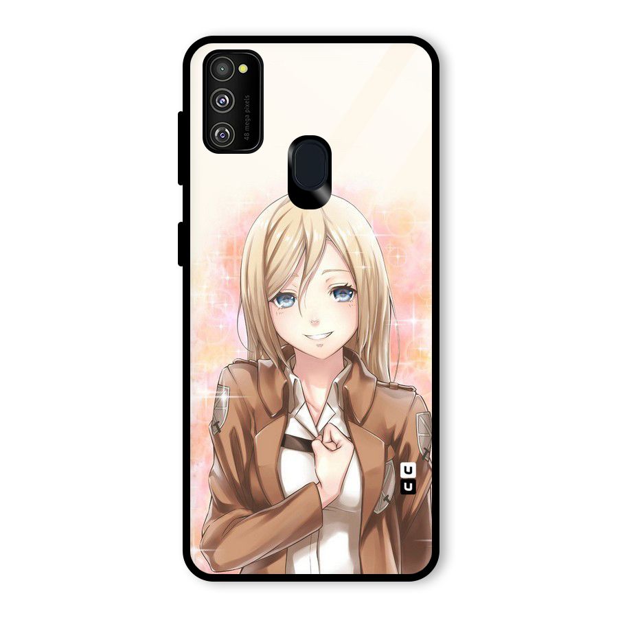 Cute Girl Art Glass Back Case for Galaxy M30s