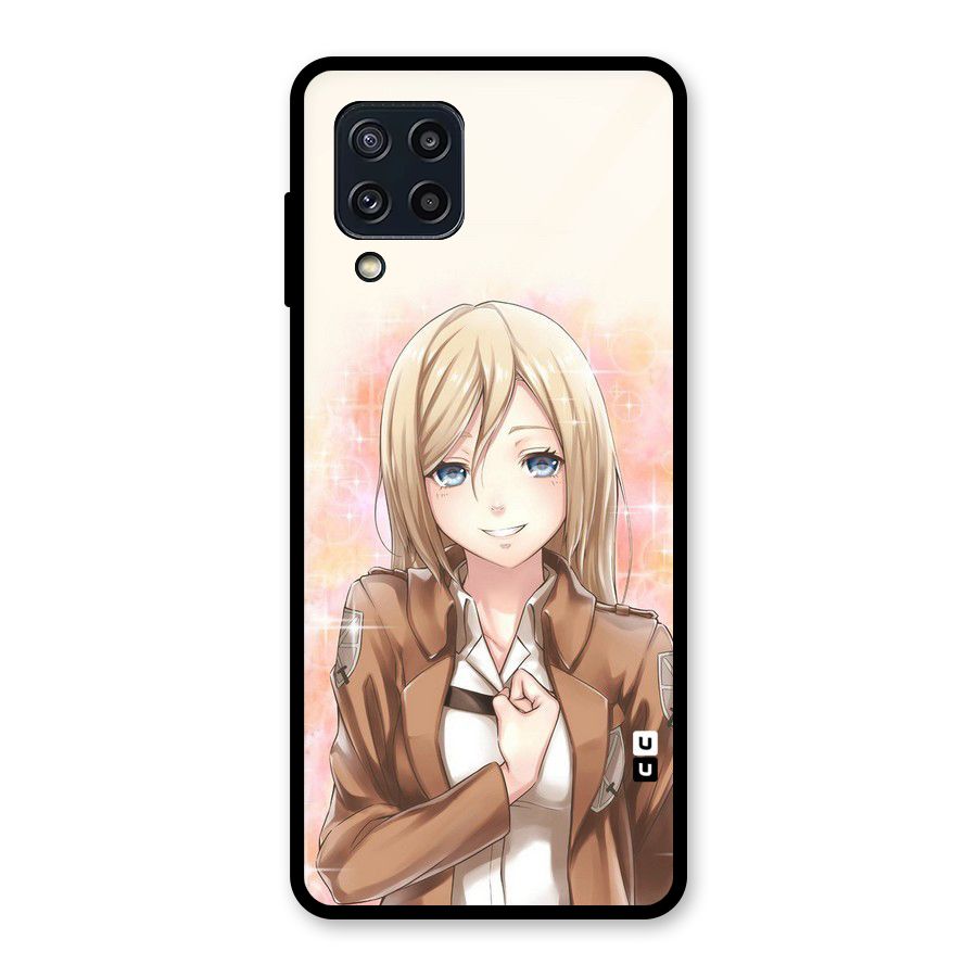 Cute Girl Art Glass Back Case for Galaxy M32