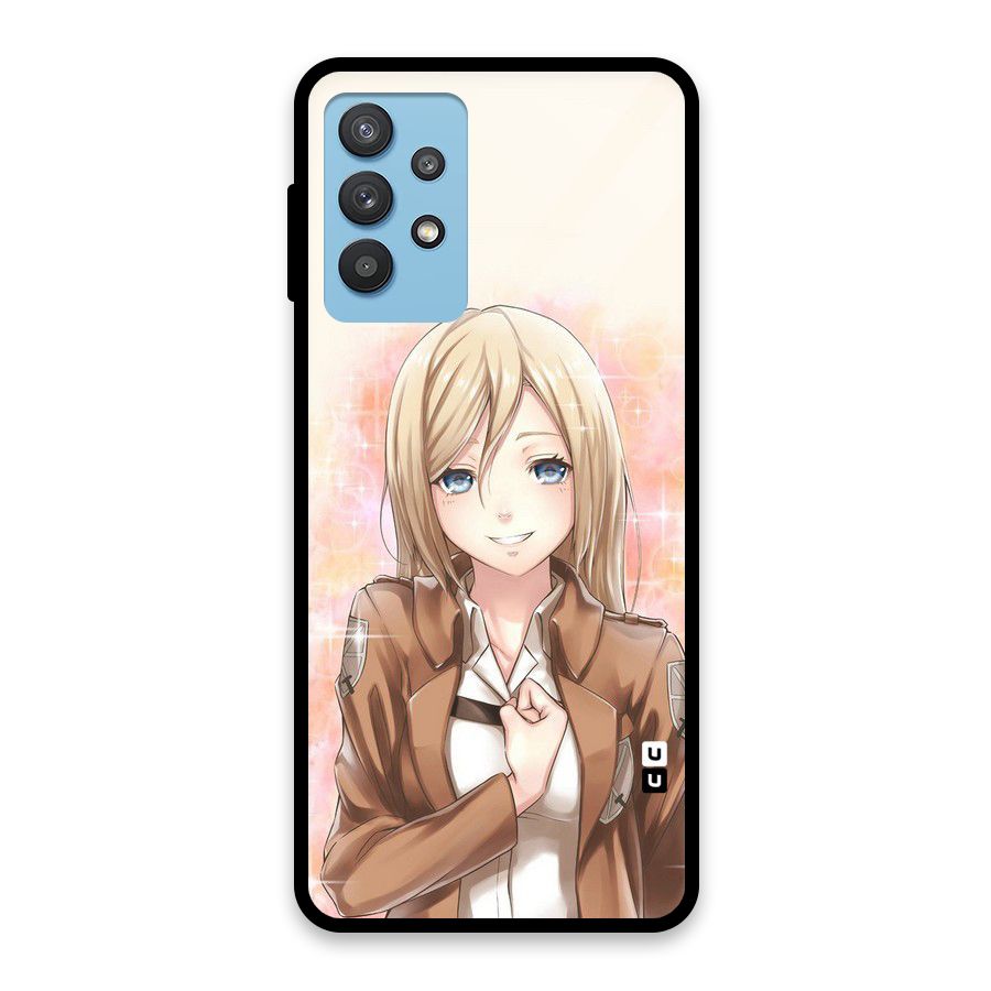 Cute Girl Art Glass Back Case for Galaxy M32 5G