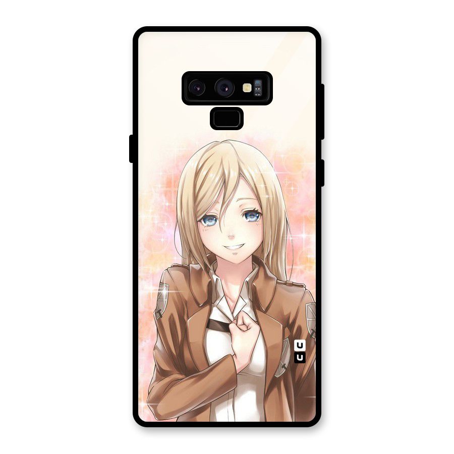 Cute Girl Art Glass Back Case for Galaxy Note 9