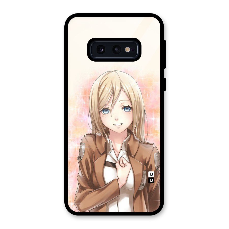 Cute Girl Art Glass Back Case for Galaxy S10e