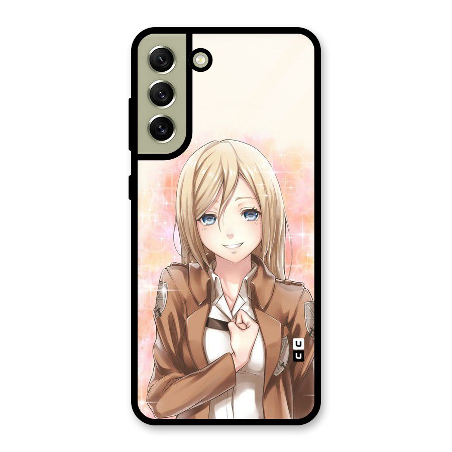Cute Girl Art Glass Back Case for Galaxy S21 FE 5G