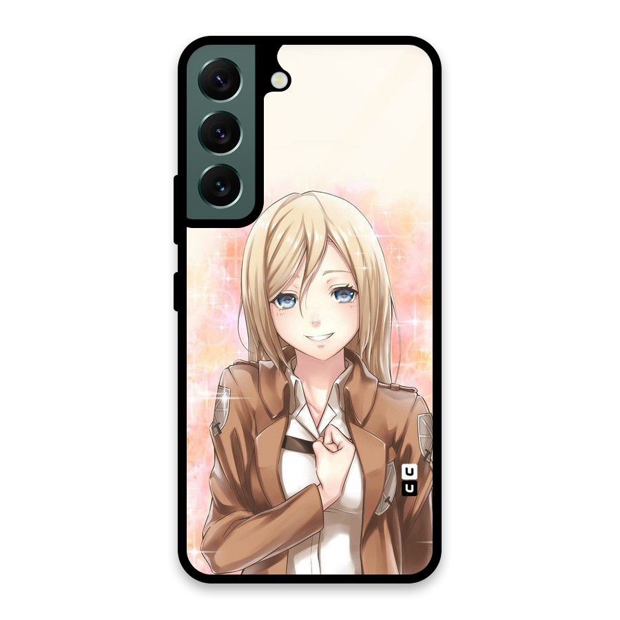 Cute Girl Art Glass Back Case for Galaxy S22 5G