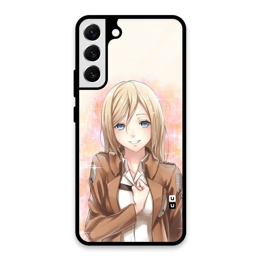 Cute Girl Art Glass Back Case for Galaxy S22 Plus 5G