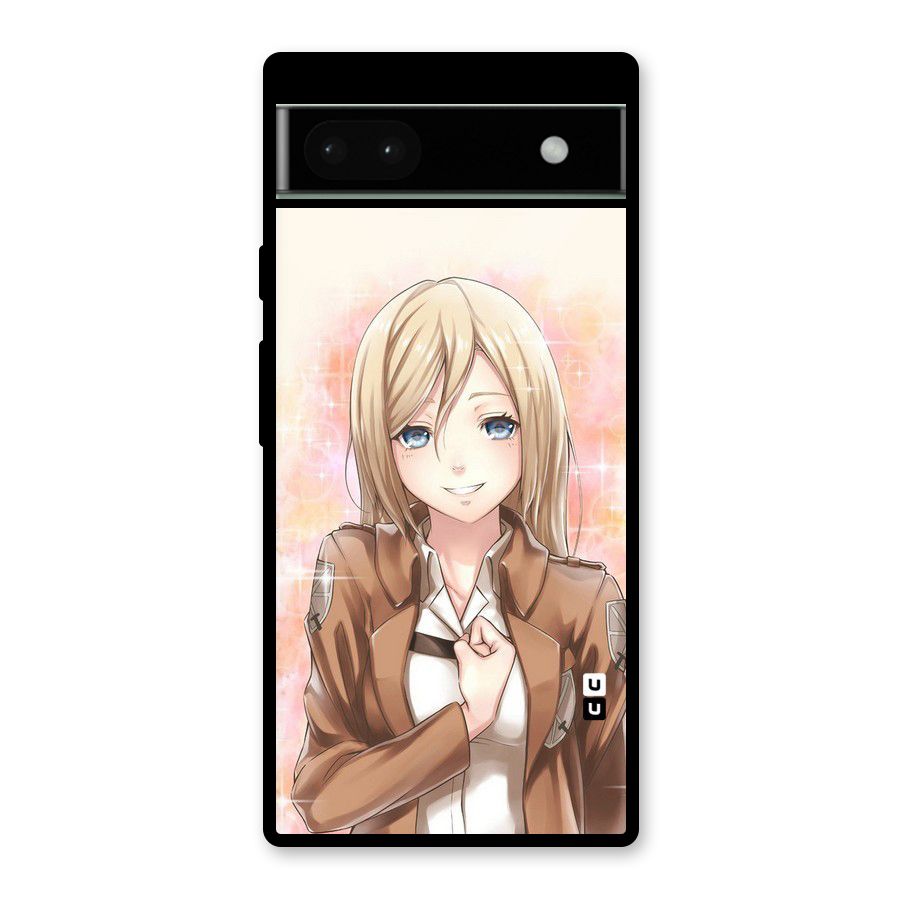 Cute Girl Art Glass Back Case for Google Pixel 6a