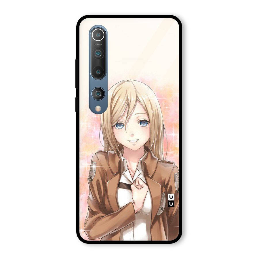 Cute Girl Art Glass Back Case for Mi 10