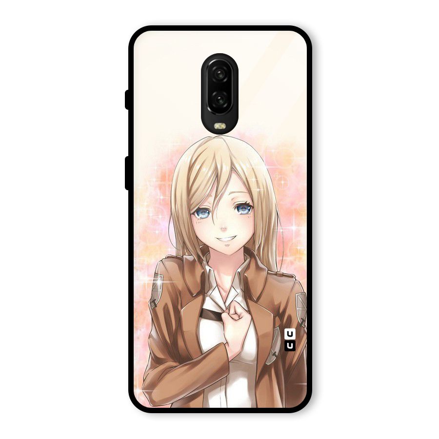 Cute Girl Art Glass Back Case for OnePlus 6T