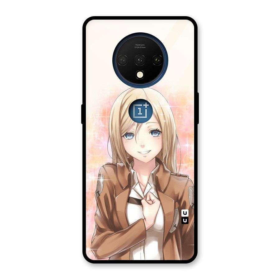 Cute Girl Art Glass Back Case for OnePlus 7T
