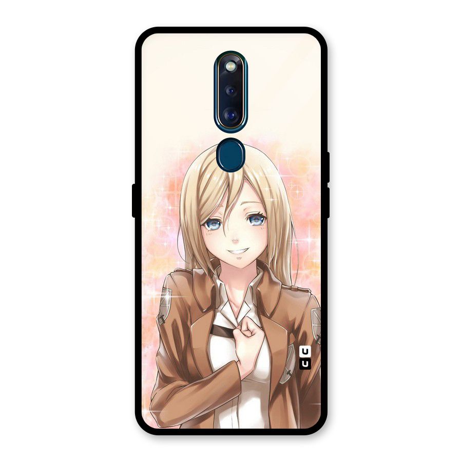 Cute Girl Art Glass Back Case for Oppo F11 Pro