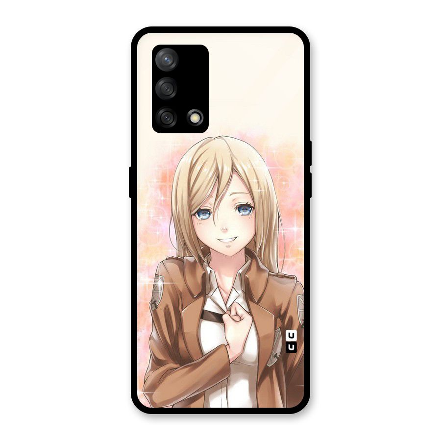 Cute Girl Art Glass Back Case for Oppo F19