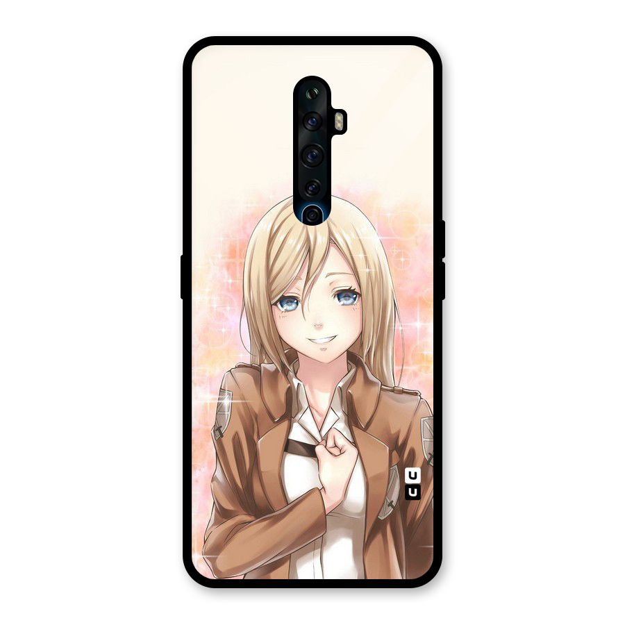 Cute Girl Art Glass Back Case for Oppo Reno2 Z