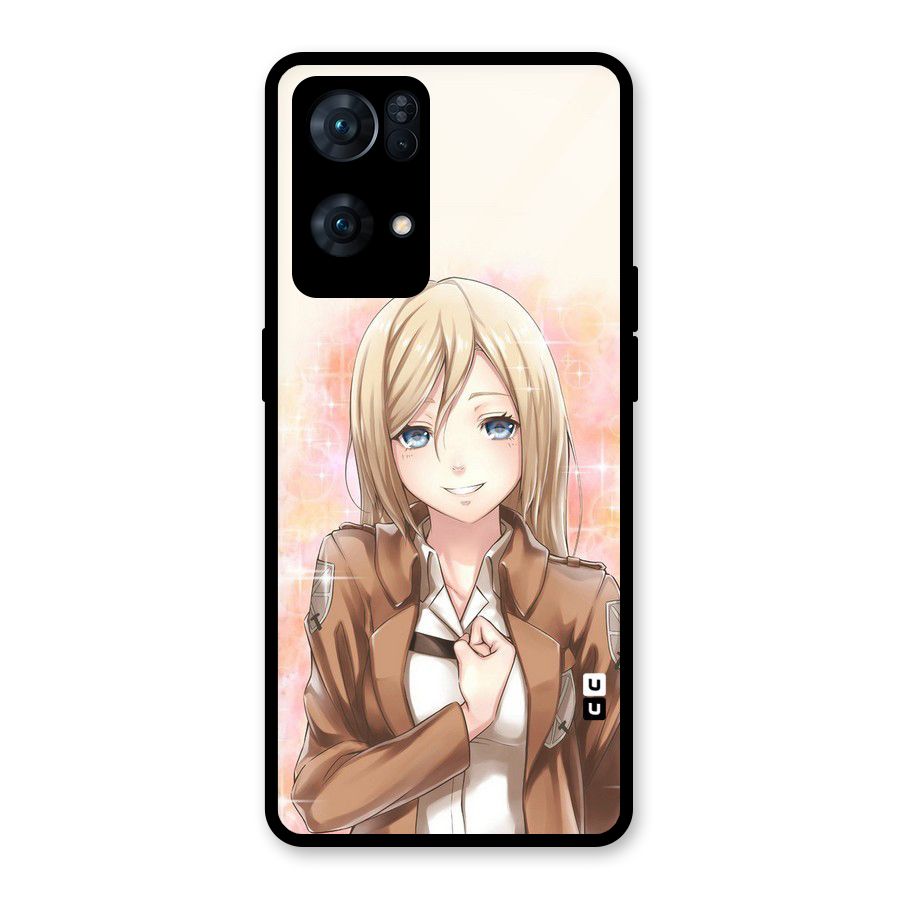 Cute Girl Art Glass Back Case for Oppo Reno7 Pro 5G