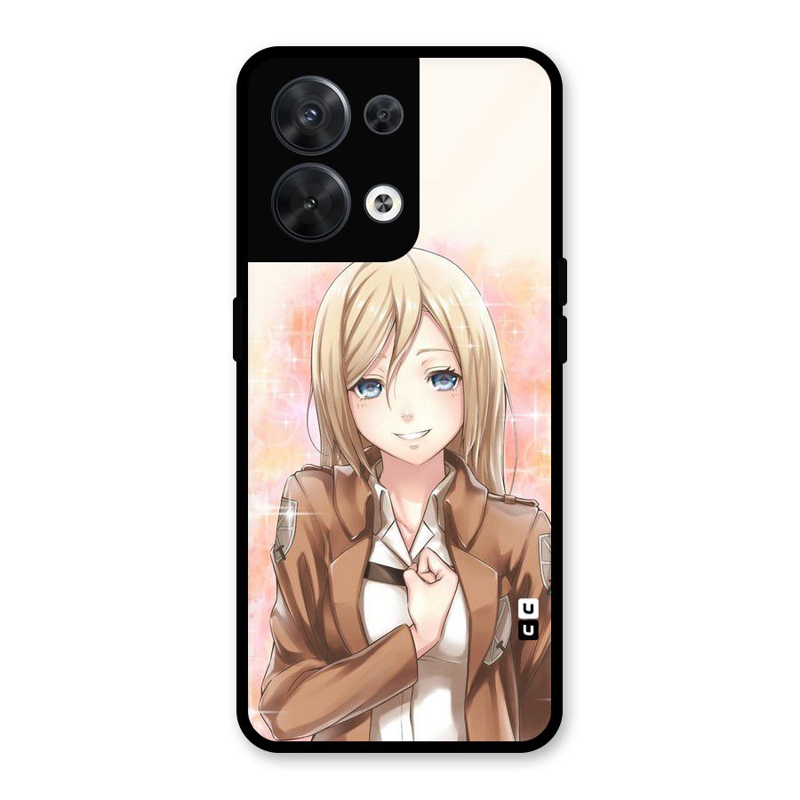 Cute Girl Art Glass Back Case for Oppo Reno8 5G