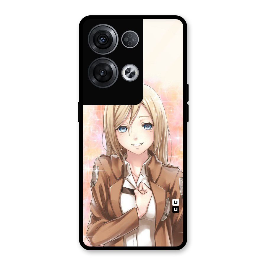 Cute Girl Art Glass Back Case for Oppo Reno8 Pro 5G