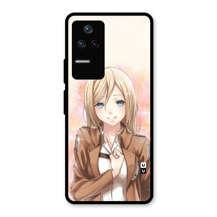 Cute Girl Art Glass Back Case for Poco F4 5G