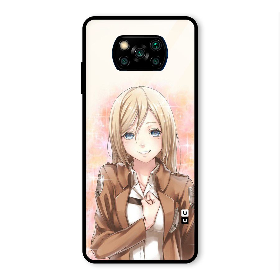 Cute Girl Art Glass Back Case for Poco X3 Pro