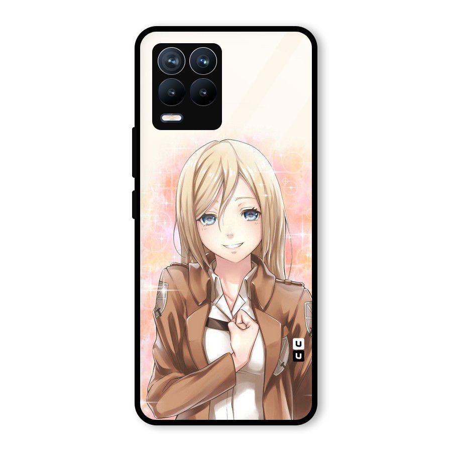 Cute Girl Art Glass Back Case for Realme 8 Pro