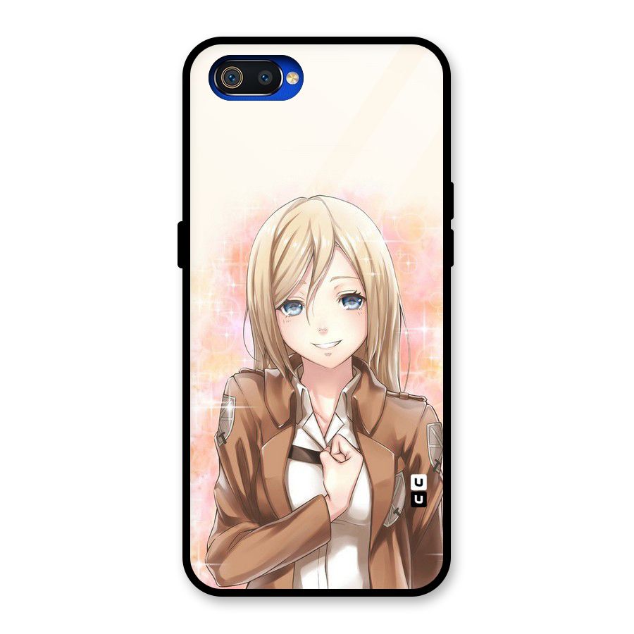 Cute Girl Art Glass Back Case for Realme C2