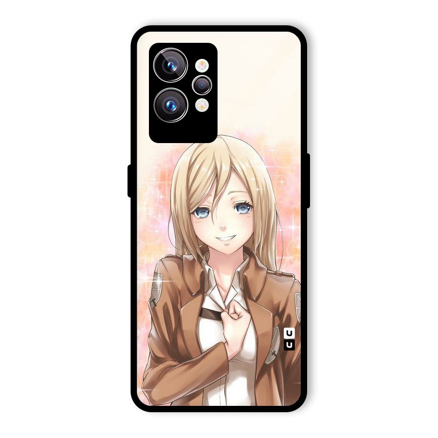 Cute Girl Art Glass Back Case for Realme GT2 Pro