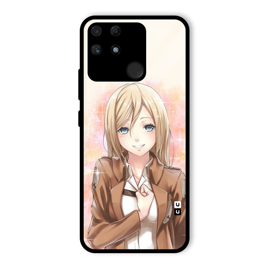 Cute Girl Art Glass Back Case for Realme Narzo 50A