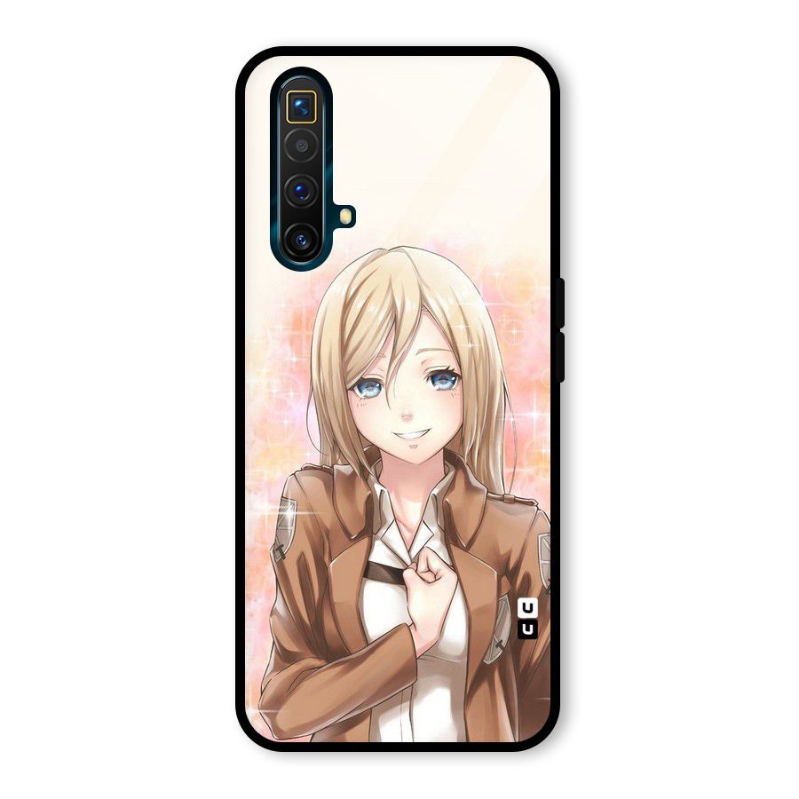 Cute Girl Art Glass Back Case for Realme X3