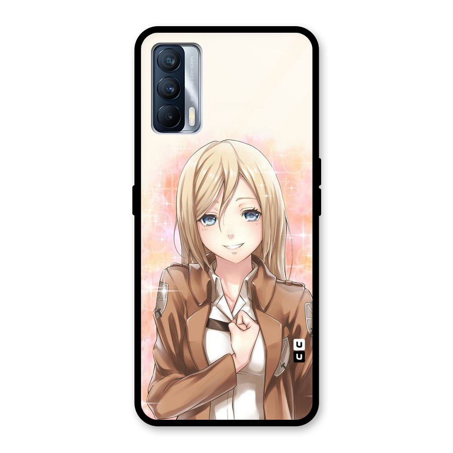 Cute Girl Art Glass Back Case for Realme X7