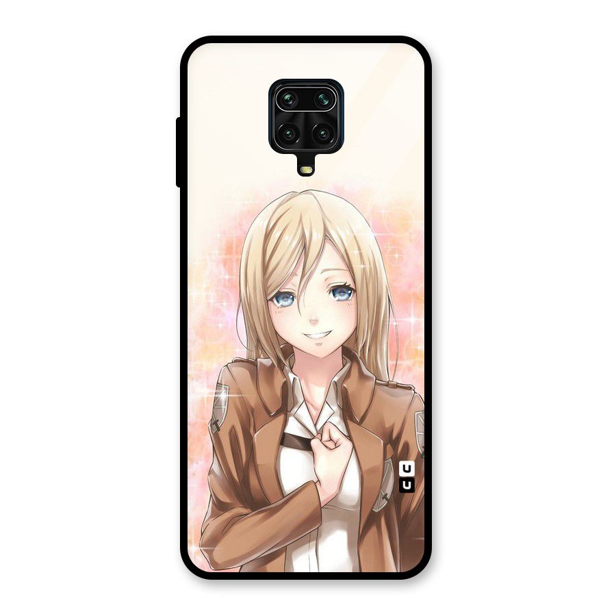 Cute Girl Art Glass Back Case for Redmi Note 10 Lite