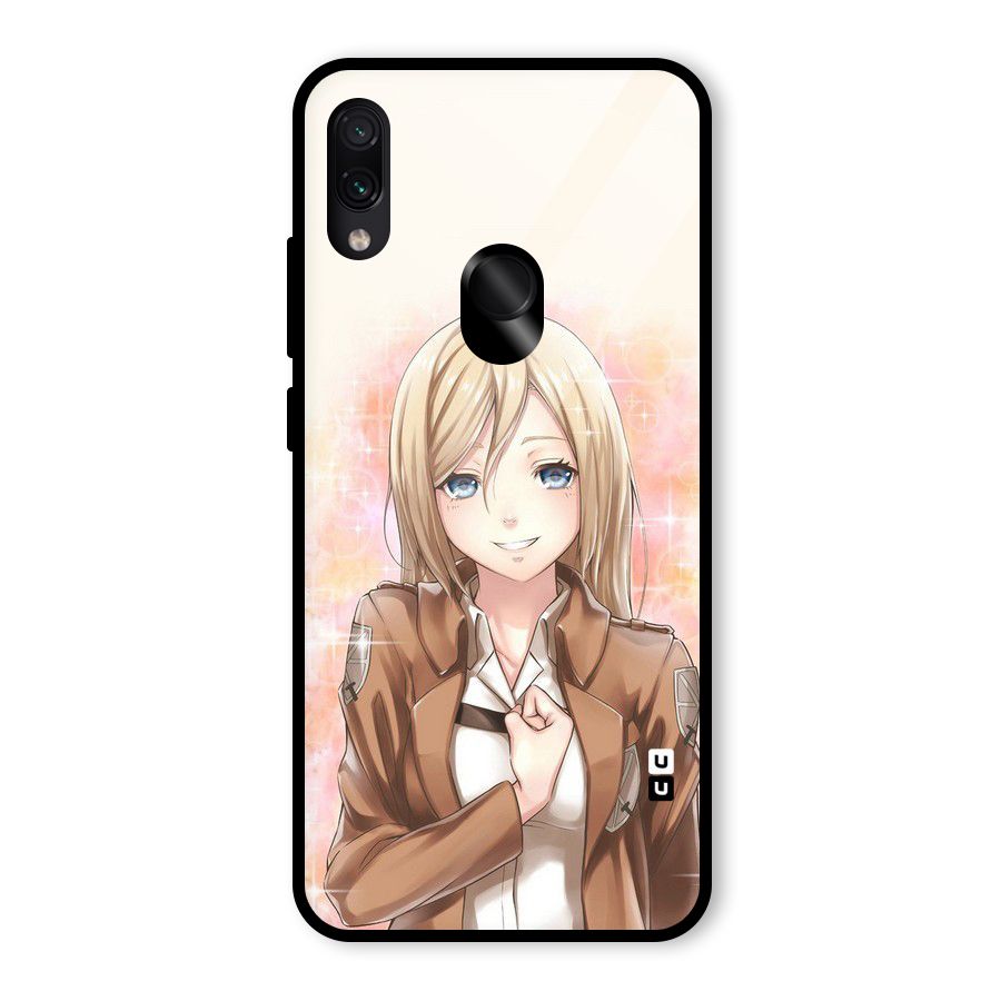 Cute Girl Art Glass Back Case for Redmi Note 7 Pro
