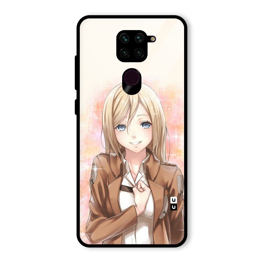 Cute Girl Art Glass Back Case for Redmi Note 9
