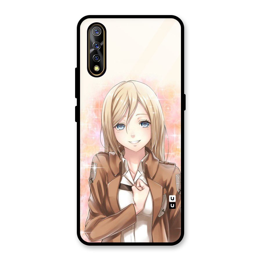Cute Girl Art Glass Back Case for Vivo S1