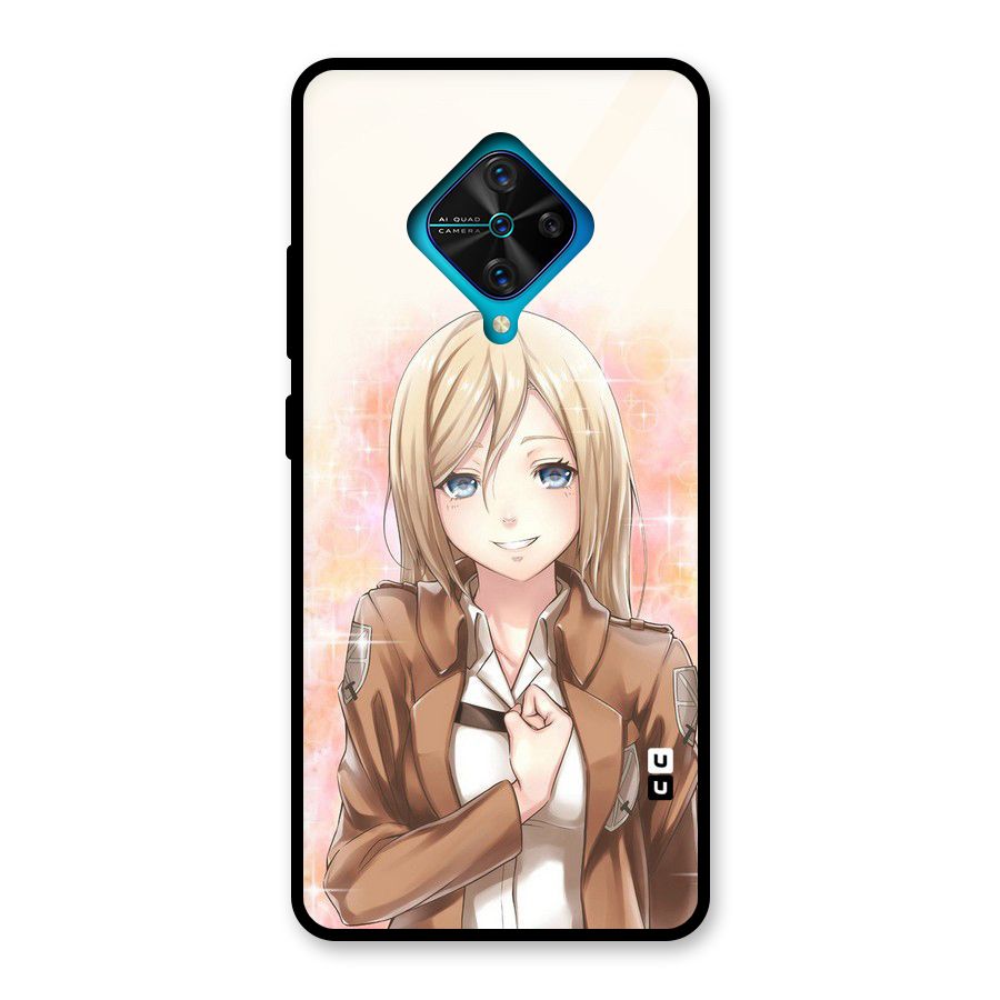 Cute Girl Art Glass Back Case for Vivo S1 Pro