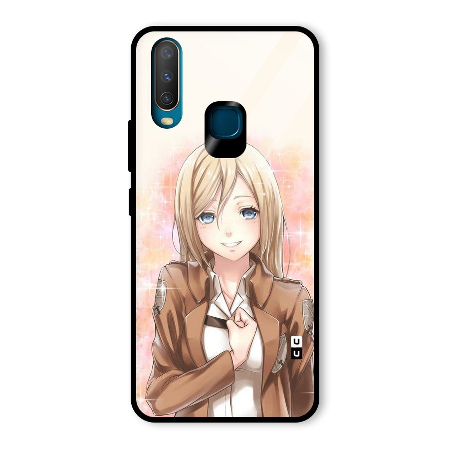 Cute Girl Art Glass Back Case for Vivo U10