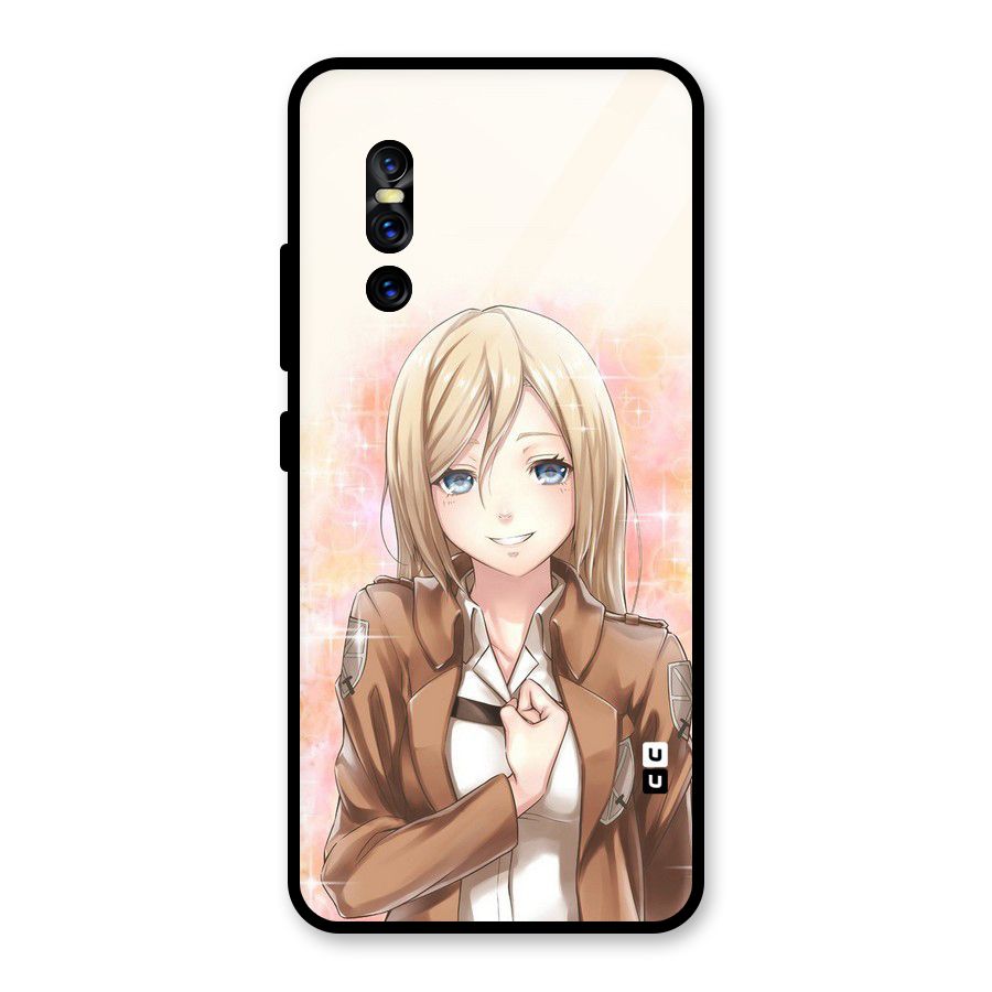Cute Girl Art Glass Back Case for Vivo V15 Pro