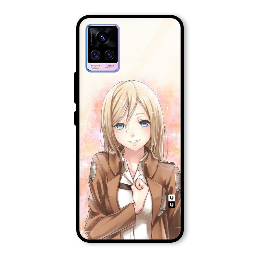 Cute Girl Art Glass Back Case for Vivo V20 Pro