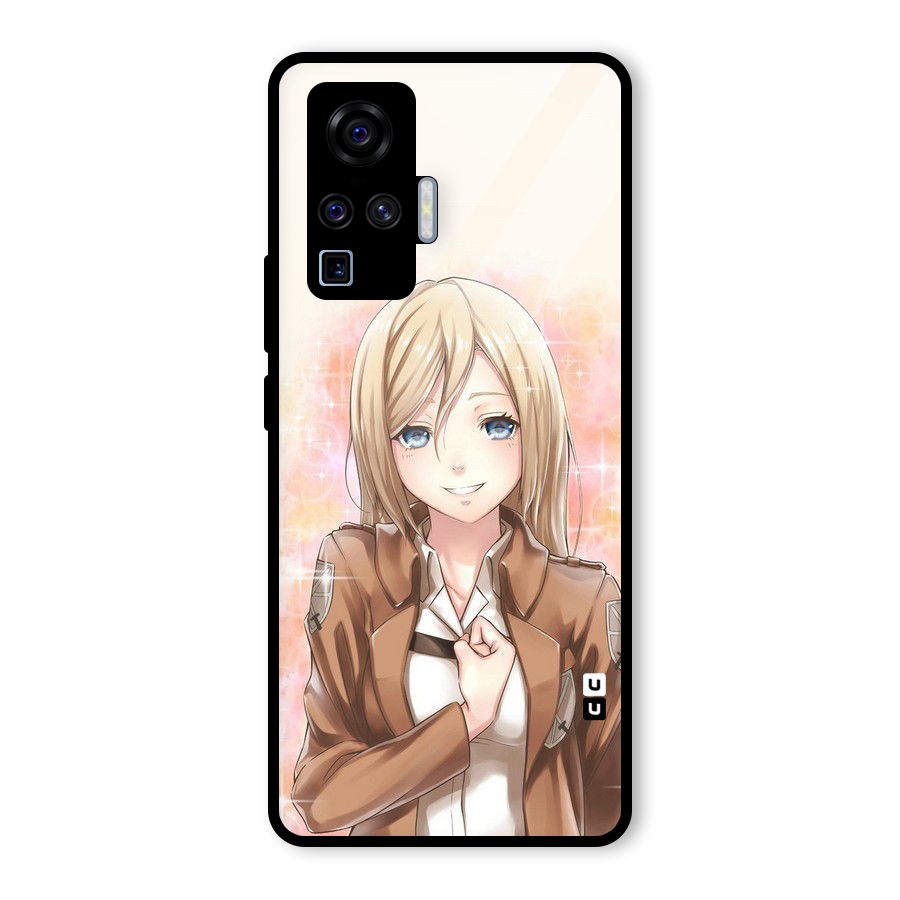 Cute Girl Art Glass Back Case for Vivo X50 Pro