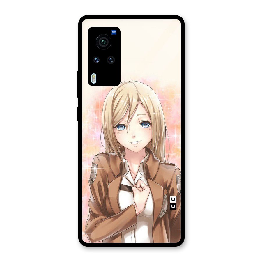 Cute Girl Art Glass Back Case for Vivo X60 Pro