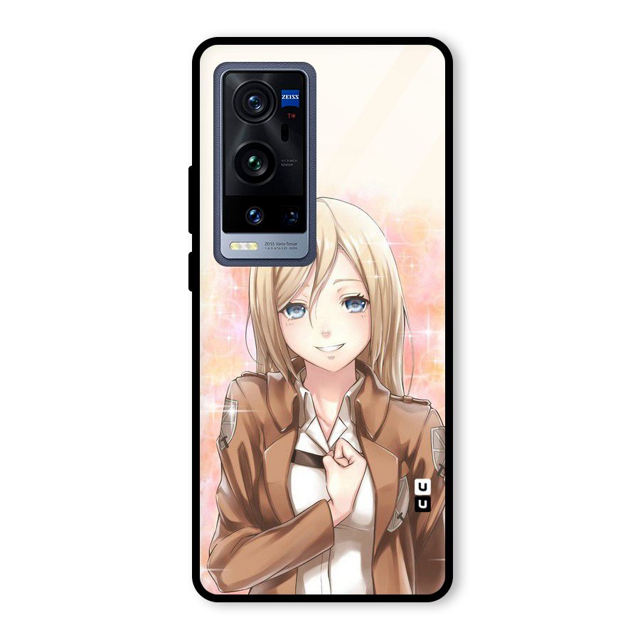 Cute Girl Art Glass Back Case for Vivo X60 Pro Plus