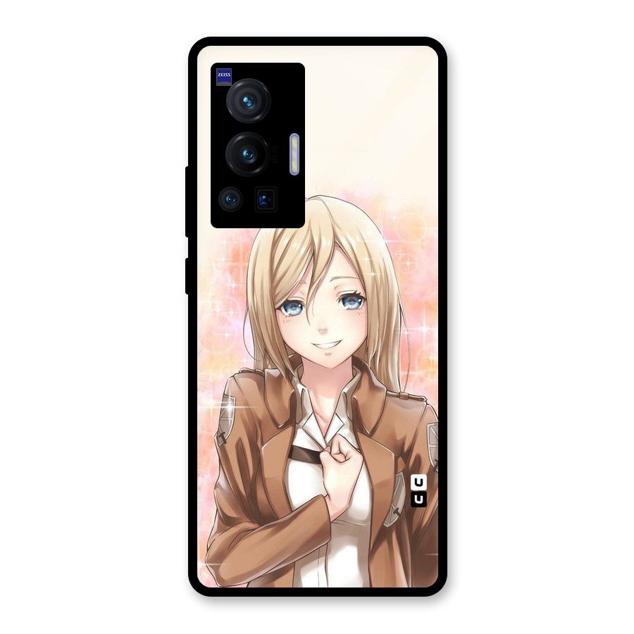 Cute Girl Art Glass Back Case for Vivo X70 Pro