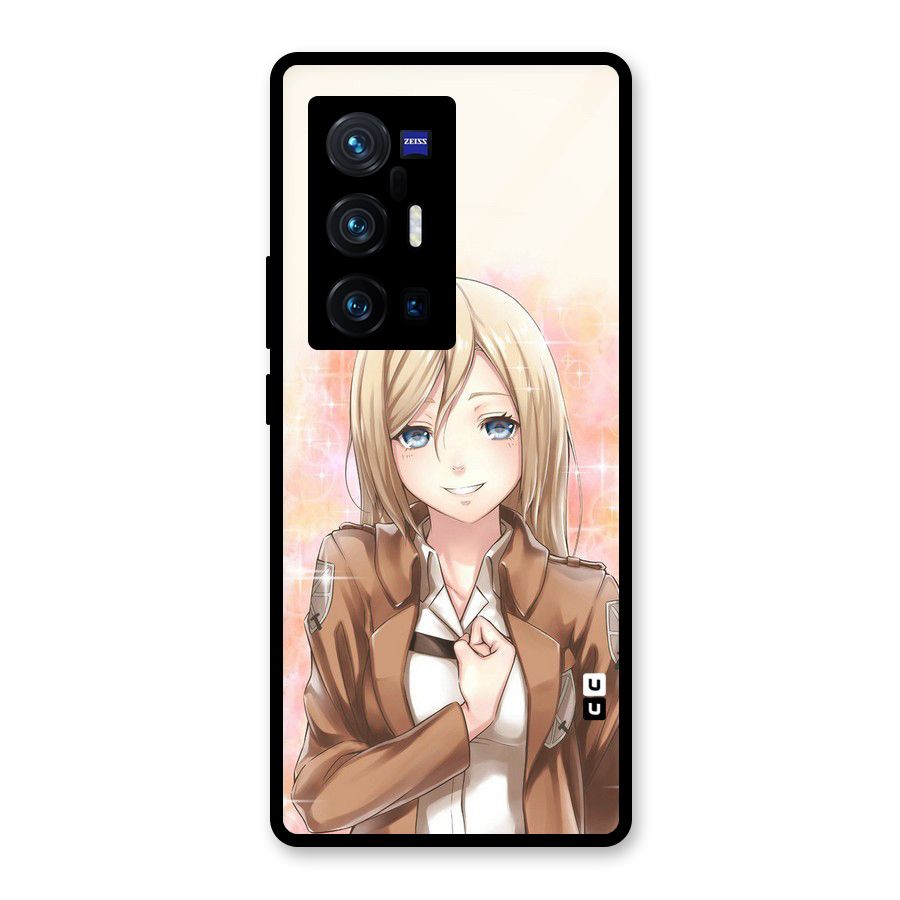 Cute Girl Art Glass Back Case for Vivo X70 Pro Plus