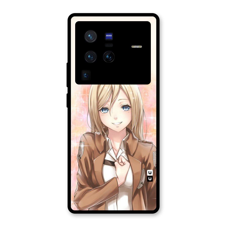 Cute Girl Art Glass Back Case for Vivo X80 Pro