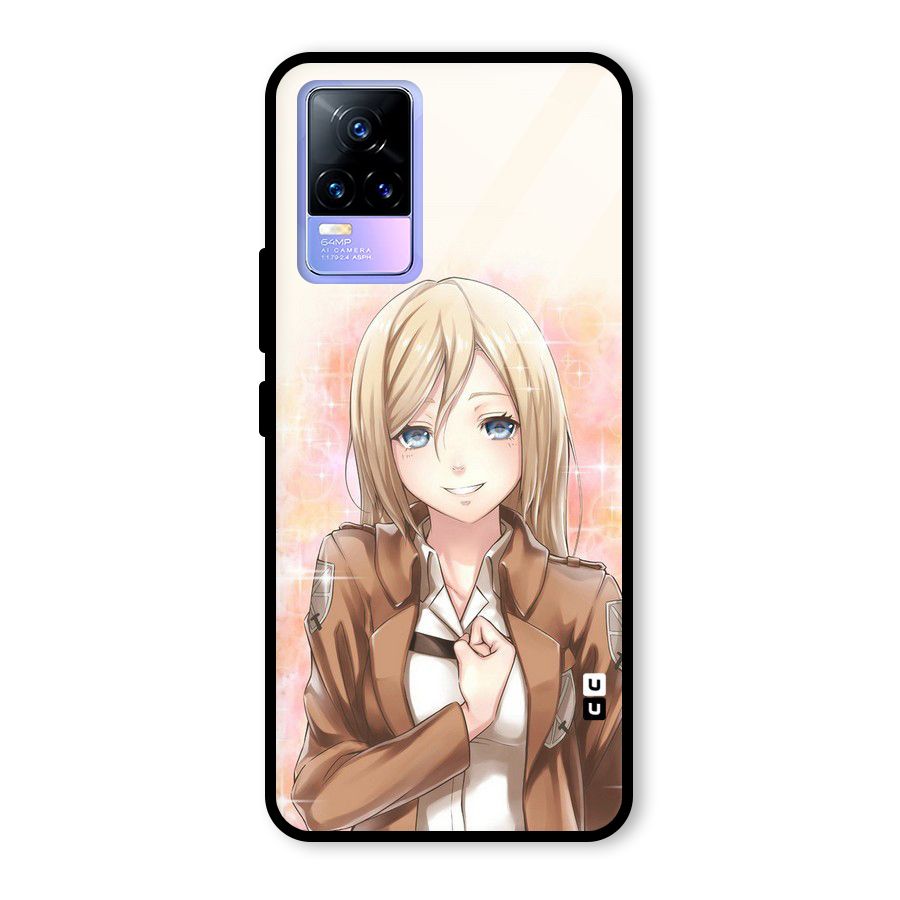 Cute Girl Art Glass Back Case for Vivo Y73