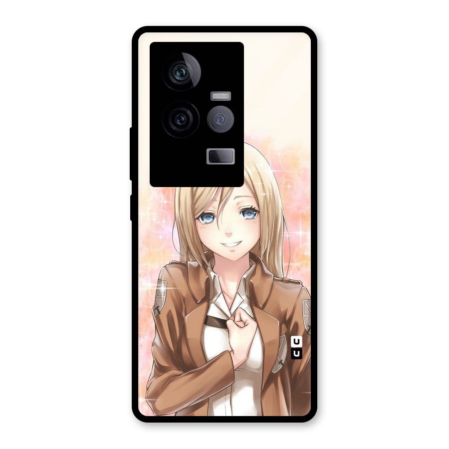 Cute Girl Art Glass Back Case for Vivo iQOO 11 5G
