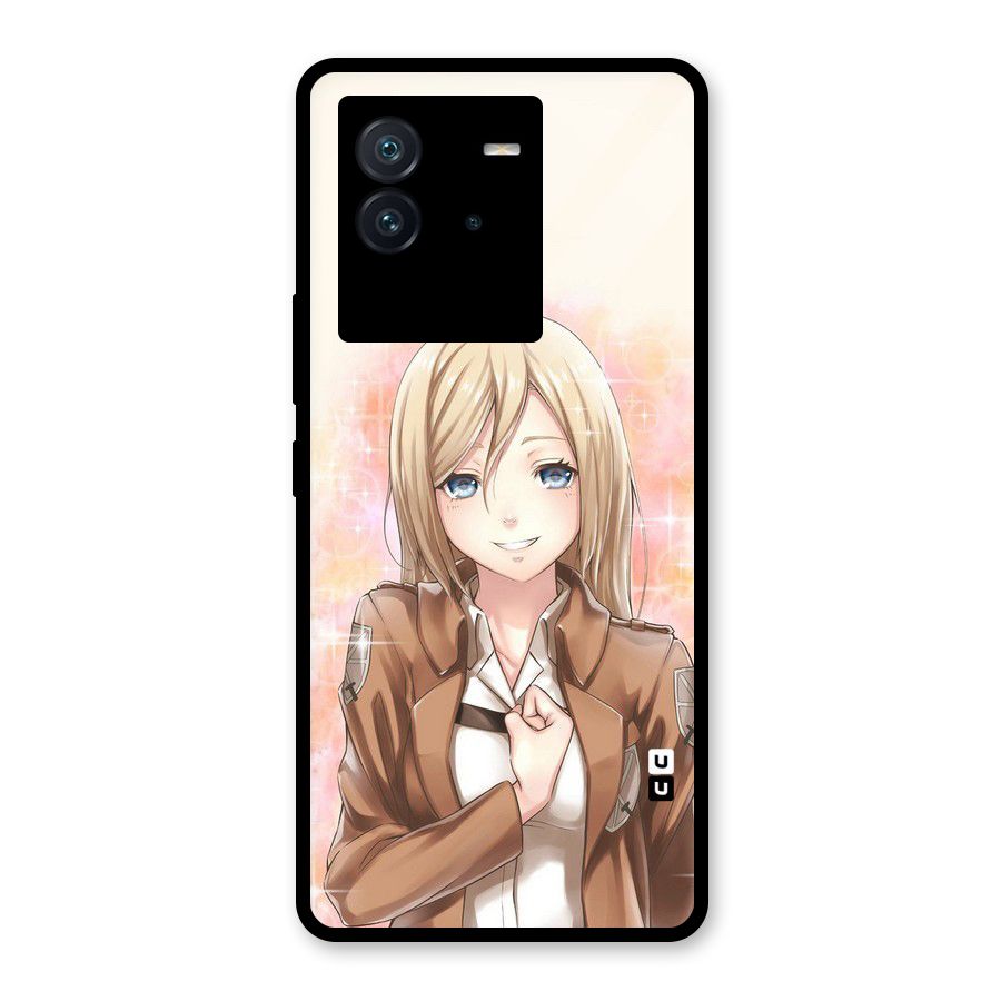 Cute Girl Art Glass Back Case for Vivo iQOO Neo 6 5G