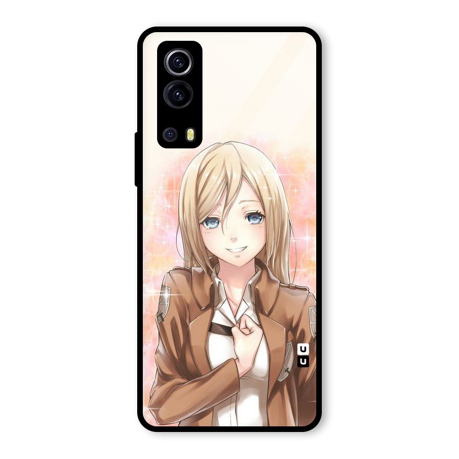 Cute Girl Art Glass Back Case for Vivo iQOO Z3