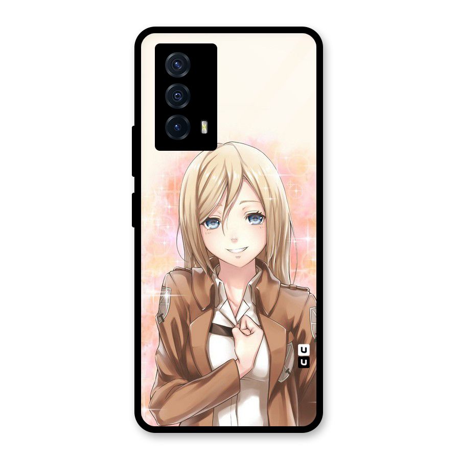 Cute Girl Art Glass Back Case for Vivo iQOO Z5